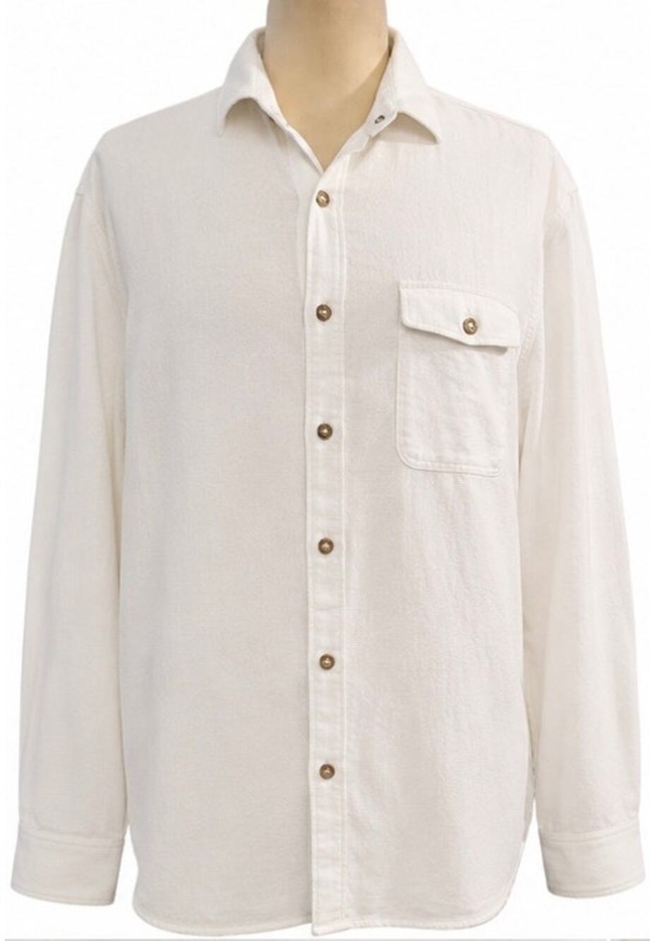 Tommy Bahama Island Crafted Cream Button Up Shirt, Cotton Modal, Men's XL